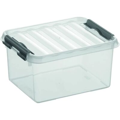 Sunware Q-Line Aufbewahrungsbox - 2L, Transparent/Grau Sunware Q-Line Aufbewahrungsbox - 2L, Transparent/Grau