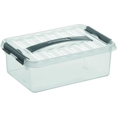 Sunware Q-Line Opbergdoos 4L Transparant/Grijs - Opbergdoos Sunware Q-Line Opbergdoos 4L Transparant/Grijs - Opbergdoos