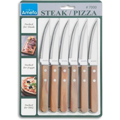 Amefa Naturlig Tre 6 Stekkniver - Bestikksett Amefa Naturlig Tre 6 Stekkniver - Bestikksett
