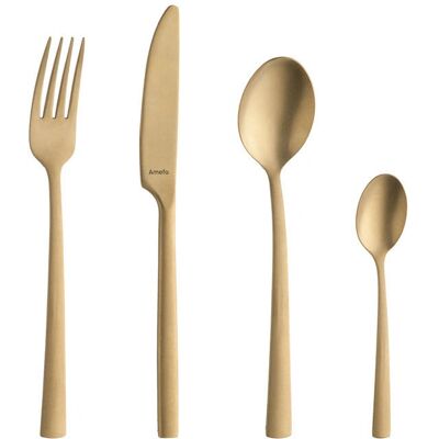 Set de tacâmuri vintage aurii Amefa Manille 16 bucăți Set de tacâmuri vintage aurii Amefa Manille 16 bucăți