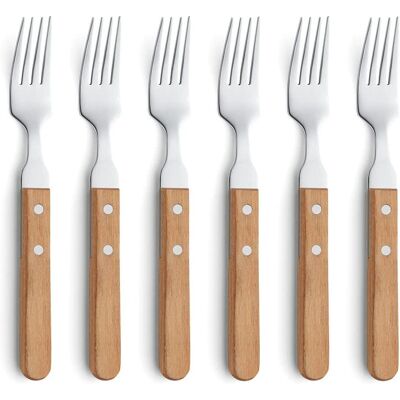 Amefa Naturlig Rustfritt Stål 6-Pk Grillgaffelsett Amefa Naturlig Rustfritt Stål 6-Pk Grillgaffelsett