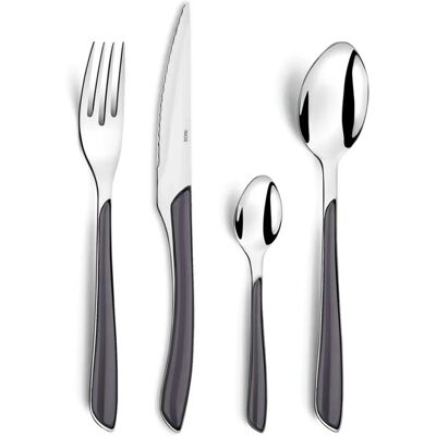 Amefa ECLAT Couverts - Set de 16 pièces, Acier inoxydable, Poignées Grises Amefa ECLAT Couverts - Set de 16 pièces, Acier inoxydable, Poignées Grises