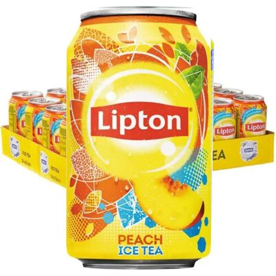 Lipton - Ice Tea Peach - 330ml - 24-pack - Boisson gazeuse - Publicité Lipton - Ice Tea Peach - 330ml - 24-pack - Boisson gazeuse - Publicité