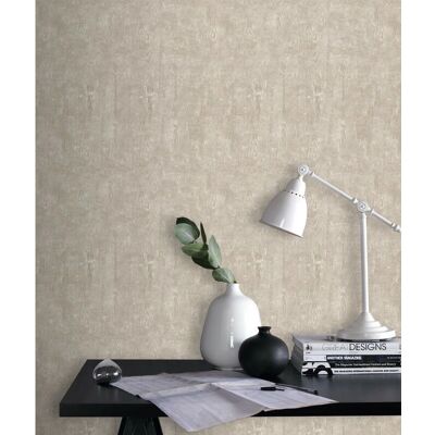 Wow Papier Peint Texture Bois Beige - Papier - Publicité Wow Papier Peint Texture Bois Beige - Papier - Publicité
