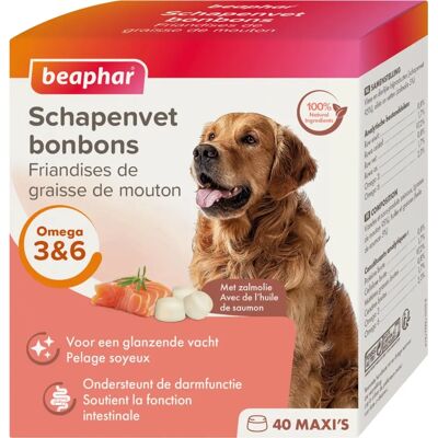 Friandises Beaphar à la graisse de mouton et au saumon - 245 g - Publicité Friandises Beaphar à la graisse de mouton et au saumon - 245 g - Publicité