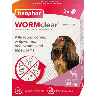 Beaphar WORMclear Tablets for Dogs - 2 Tablets - Up to 20kg Beaphar WORMclear Tablets for Dogs - 2 Tablets - Up to 20kg