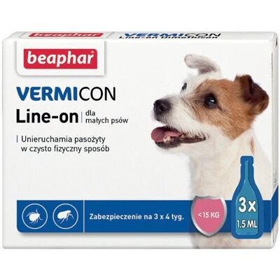 Beaphar VERMIcon Line-On S - 3 x 1.5 ml - Kutya - Parazitamentes cseppek Beaphar VERMIcon Line-On S - 3 x 1.5 ml - Kutya - Parazitamentes cseppek
