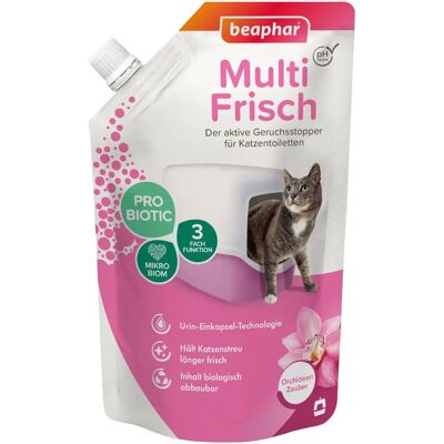 Beaphar Multi fresh Deo pour litière pour chat orchidée - Absorbeur d'odeurs - Publicité Beaphar Multi fresh Deo pour litière pour chat orchidée - Absorbeur d'odeurs - Publicité