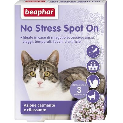 Beaphar B.V. No Stress Spot On Gatto 3 Pipette 0,7 ml - Trattamento calmante per gatti Beaphar B.V. No Stress Spot On Gatto 3 Pipette 0,7 ml - Trattamento calmante per gatti