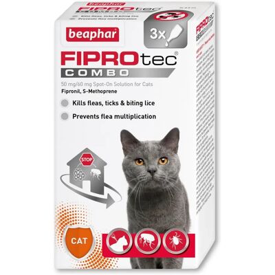 Beaphar FIPROtec COMBO Flea & Tick Spot-On for Cats - 3 pipettes Beaphar FIPROtec COMBO Flea & Tick Spot-On for Cats - 3 pipettes