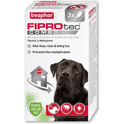 Beaphar Beaphar FIPROtec COMBO Flea & Tick Spot On for Dogs Large Dogs - Flea & Tick Treatment Beaphar Beaphar FIPROtec COMBO Flea & Tick Spot On for Dogs Large Dogs - Flea & Tick Treatment