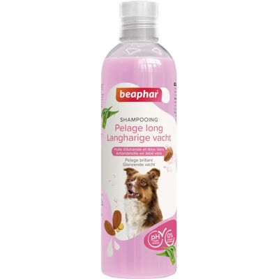 Shampoing pour chiens long hair à l'aloe vera et huile d'amande - Publicité Shampoing pour chiens long hair à l'aloe vera et huile d'amande - Publicité