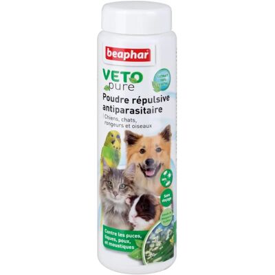 Poudre Antiparasitaire Vetopure Beaphar - Chien, Chat, Rongeur, Oiseaux - 60g - Publicité Poudre Antiparasitaire Vetopure Beaphar - Chien, Chat, Rongeur, Oiseaux - 60g - Publicité