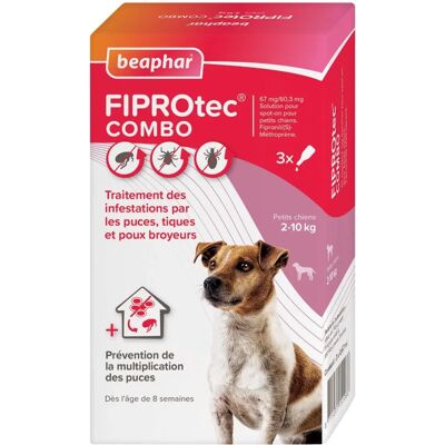 Beaphar Fiprotec Combo Petit Chien - Puces Tiques Poux - Publicité Beaphar Fiprotec Combo Petit Chien - Puces Tiques Poux - Publicité