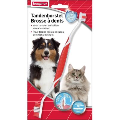 Brosse à Dents Beaphar pour Chiens et Chats - Double Tête - Publicité Brosse à Dents Beaphar pour Chiens et Chats - Double Tête - Publicité