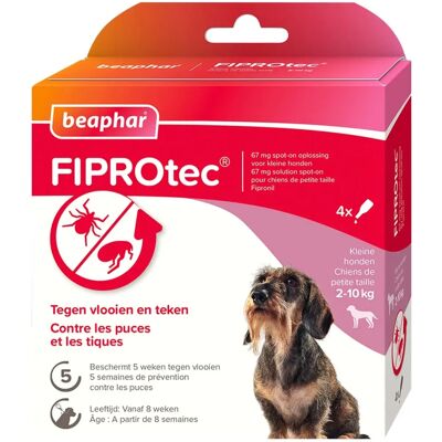 Beaphar Fiprotec Chiens Anti-Puces Tiques 2-10kg 4 Pipettes - Publicité Beaphar Fiprotec Chiens Anti-Puces Tiques 2-10kg 4 Pipettes - Publicité