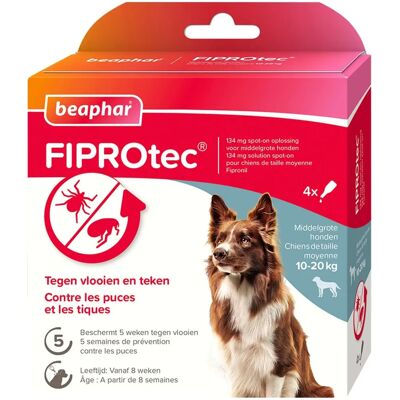 Beaphar Beaphar FiproTec Chien 10-20kg - Protection contre puces et tiques - Publicité Beaphar Beaphar FiproTec Chien 10-20kg - Protection contre puces et tiques - Publicité