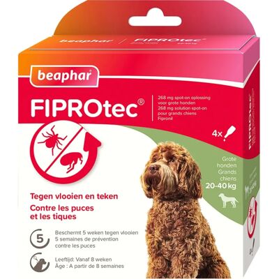Beaphar Fiprotec Grosse Chien Anti-Puces et Tiques - Publicité Beaphar Fiprotec Grosse Chien Anti-Puces et Tiques - Publicité