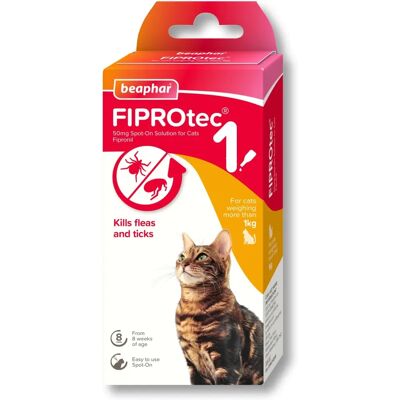 Beaphar FIPROtec Cat Flea & Tick Treatment - 50mg Beaphar FIPROtec Cat Flea & Tick Treatment - 50mg