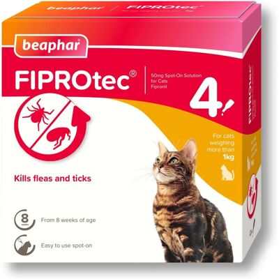Beaphar FIPROtec Cat Spot-On - Flea & Tick Control Beaphar FIPROtec Cat Spot-On - Flea & Tick Control