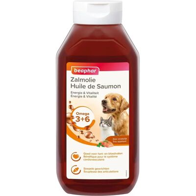 Huile de Saumon Beaphar pour Chiens et Chats - 940 ml - Publicité Huile de Saumon Beaphar pour Chiens et Chats - 940 ml - Publicité