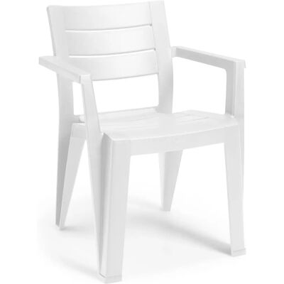 Chaise de jardin blanche Keter - Julie - Résine résistante aux intempéries - Publicité Chaise de jardin blanche Keter - Julie - Résine résistante aux intempéries - Publicité