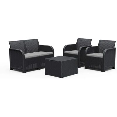 Allibert by Keter Sanremo Gartenset mit Stauraum - 4 Personen Allibert by Keter Sanremo Gartenset mit Stauraum - 4 Personen