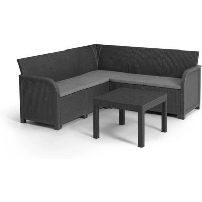 Ensemble de Mobilier de Jardin KETER - 5 Places - SanRemo - Gris - Extérieur - Publicité Ensemble de Mobilier de Jardin KETER - 5 Places - SanRemo - Gris - Extérieur - Publicité