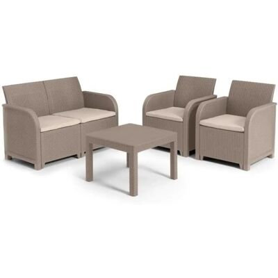 ALLIBERT SanRemo Gartenset - 4 Personen - Cappuccino ALLIBERT SanRemo Gartenset - 4 Personen - Cappuccino
