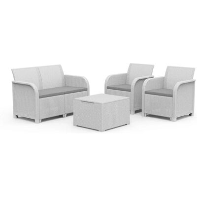 Keter - Gartenset mit Sofa, Stühlen & Tisch - Weiß Keter - Gartenset mit Sofa, Stühlen & Tisch - Weiß