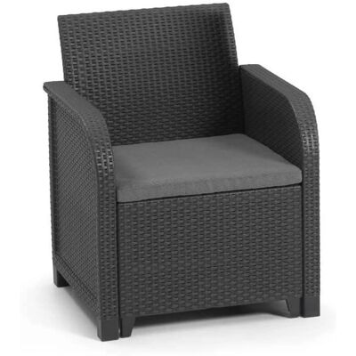 Allibert by KETER San Remo Gartensofa - Synthetisches Rattan Dunkelgrau Allibert by KETER San Remo Gartensofa - Synthetisches Rattan Dunkelgrau