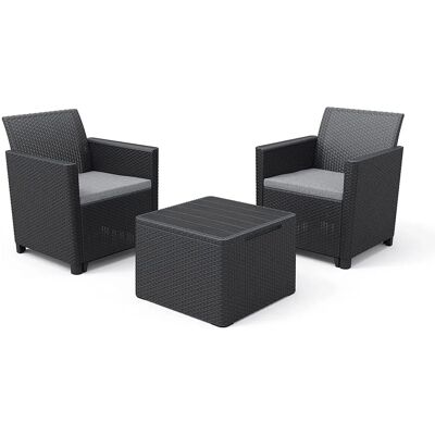 Set da giardino Keter Claire con 2 sedie e tavolino Set da giardino Keter Claire con 2 sedie e tavolino