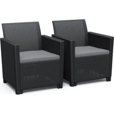 Zahradní set židlí Rojaplast - Odolný plast, UV odolný, 2 ks Zahradní set židlí Rojaplast - Odolný plast, UV odolný, 2 ks