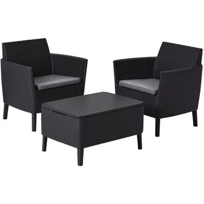 Ensemble de Mobilier d'Extérieur Keter - Graphite - Publicité Ensemble de Mobilier d'Extérieur Keter - Graphite - Publicité