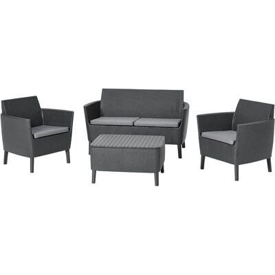 Ensemble de Mobilier d'Extérieur Keter - Graphite - Résistant aux Intempéries - Publicité Ensemble de Mobilier d'Extérieur Keter - Graphite - Résistant aux Intempéries - Publicité