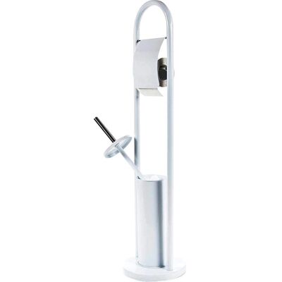 Brosse et Support WC Bakaji - 20x80cm Blanc - Brosse et support pour WC Brosse et Support WC Bakaji - 20x80cm Blanc - Brosse et support pour WC