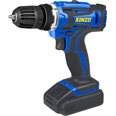 Perceuse sans fil compacte Kinzo - 14,4V - Bleu - Vitesse variable - Publicité Perceuse sans fil compacte Kinzo - 14,4V - Bleu - Vitesse variable - Publicité