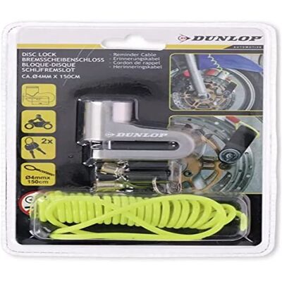Dunlop - 5 mm Stalen Motorfiets Remschijfslot met Herinneringskabel Dunlop - 5 mm Stalen Motorfiets Remschijfslot met Herinneringskabel