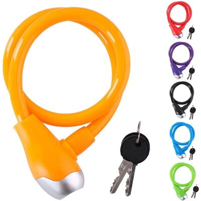 Dunlop Kabel met Hangslot - 12mm Ø - 65cm - Staal - Meerkleurig - Hangslot Dunlop Kabel met Hangslot - 12mm Ø - 65cm - Staal - Meerkleurig - Hangslot