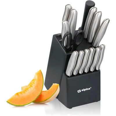 Ensemble de Couteaux de Cuisine Alpina - 15 Pièces avec Support Ensemble de Couteaux de Cuisine Alpina - 15 Pièces avec Support