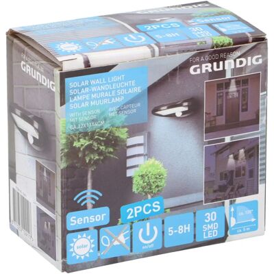 Solární nástěnné světlo Grundig s senzorem - sada 2 Solární nástěnné světlo Grundig s senzorem - sada 2