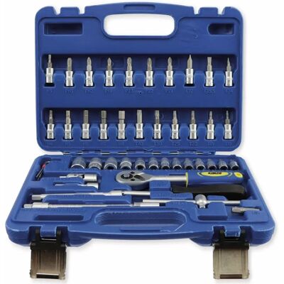 Set di strumenti Kinzo 46 pezzi - Acciaio al cromo vanadio - Custodia portatile - Fai da te Set di strumenti Kinzo 46 pezzi - Acciaio al cromo vanadio - Custodia portatile - Fai da te