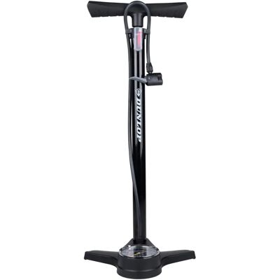 Pompe au sol Dunlop avec manomètre - Double valve - 61,5cm - Publicité Pompe au sol Dunlop avec manomètre - Double valve - 61,5cm - Publicité