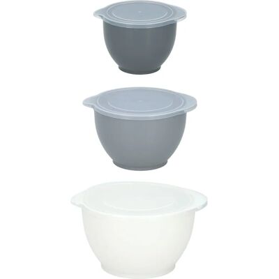 Alpina 3-teiliges Rührschüssel-Set - Grau/Weiß - Küchenutensilien Alpina 3-teiliges Rührschüssel-Set - Grau/Weiß - Küchenutensilien