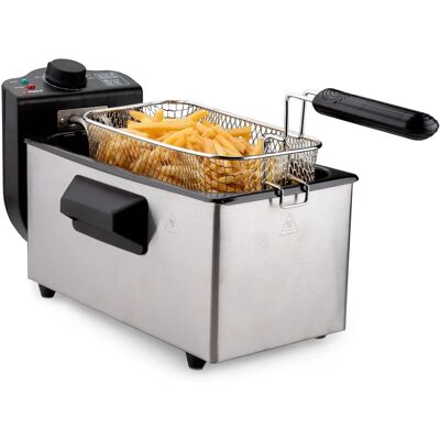 Friteuse Électrique Alpina 3L 2000W en Acier Inoxydable avec Thermostat Réglable et Panier Amovible - Publicité Friteuse Électrique Alpina 3L 2000W en Acier Inoxydable avec Thermostat Réglable et Panier Amovible - Publicité