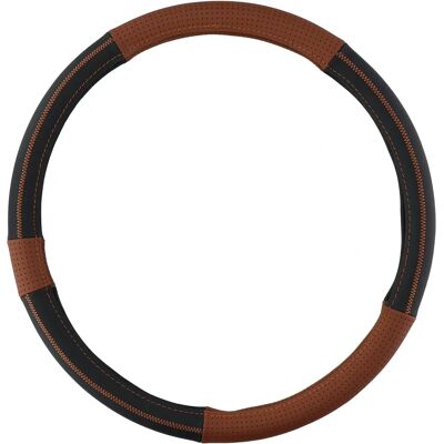 Funda de Volante para Camión - Cuero Genuino - Marrón-Negro Funda de Volante para Camión - Cuero Genuino - Marrón-Negro