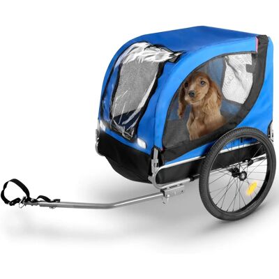 Genialo Blue Dog Bike Trailer - Foldable, Weatherproof, Reflectors - Bike Trailer for Dogs up to 40kg Genialo Blue Dog Bike Trailer - Foldable, Weatherproof, Reflectors - Bike Trailer for Dogs up to 40kg