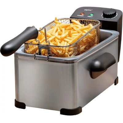 Friteuse Alpina 3L - Thermostat Réglable - Inox Friteuse Alpina 3L - Thermostat Réglable - Inox