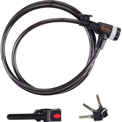 Cadenas de vélo Black & Decker - Modèle BXCHBL7002 - 180cm, 10mm - Sûr & Durable Cadenas de vélo Black & Decker - Modèle BXCHBL7002 - 180cm, 10mm - Sûr & Durable