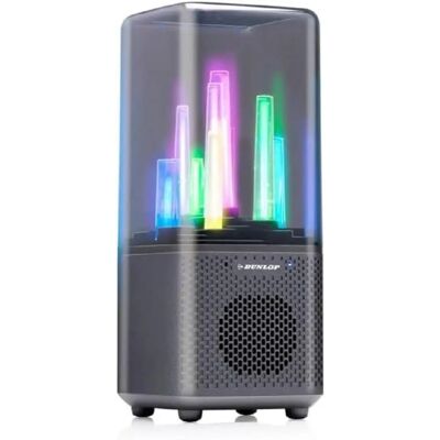 Głośnik Bluetooth Dunlop z światłem - Kompaktowy, 8W - Czarny Głośnik Bluetooth Dunlop z światłem - Kompaktowy, 8W - Czarny
